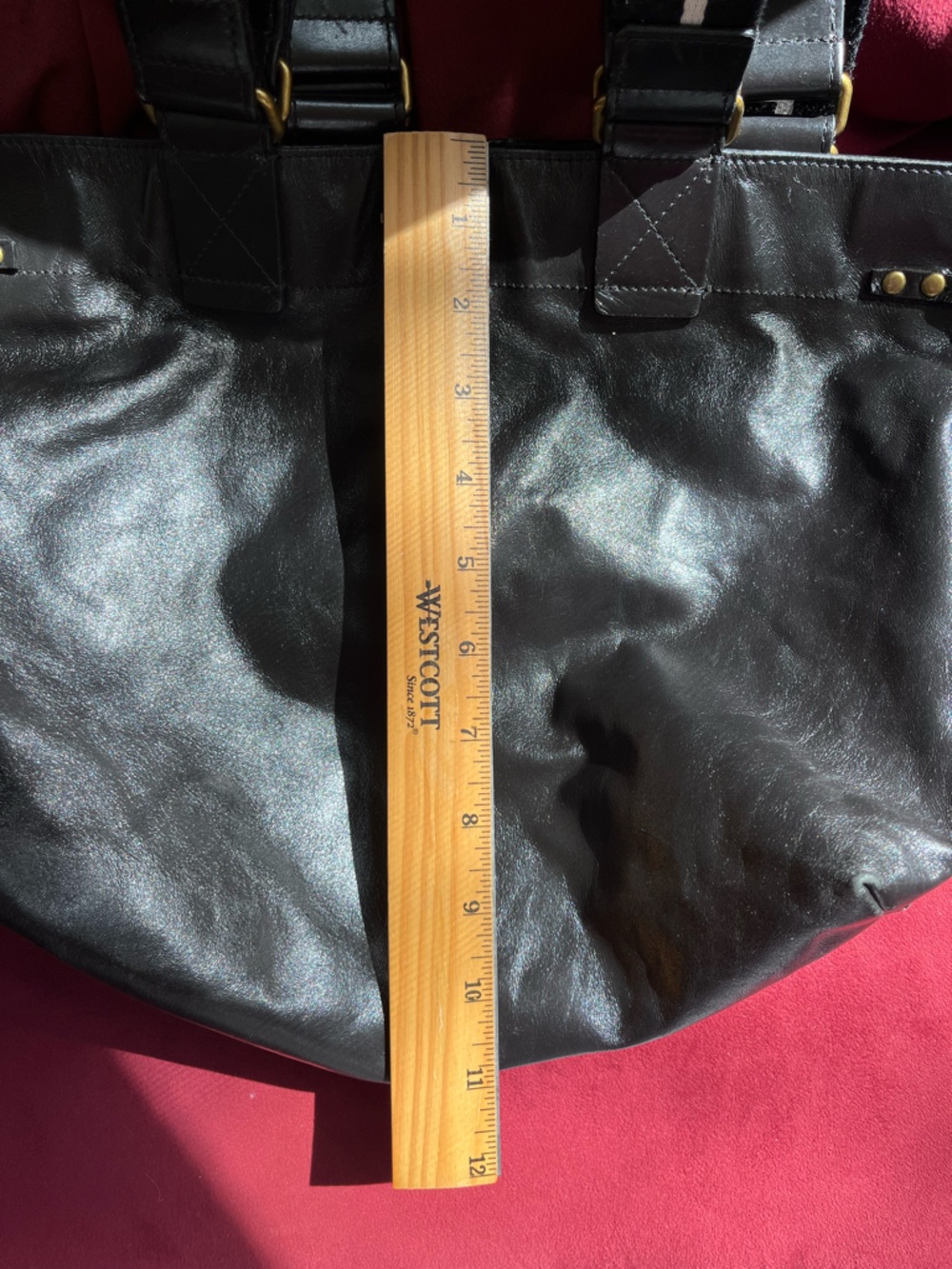 Isabel Marant Wardy Tote—Double-Handle Black Leather with Gold Zipper - Picture 11 of 16